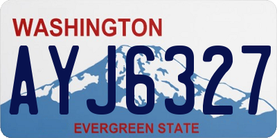 WA license plate AYJ6327