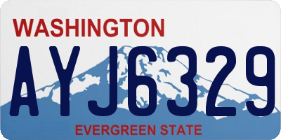 WA license plate AYJ6329