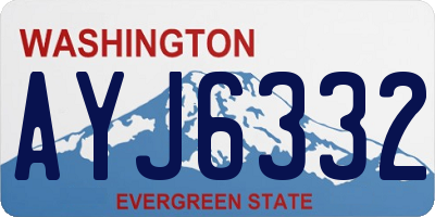 WA license plate AYJ6332