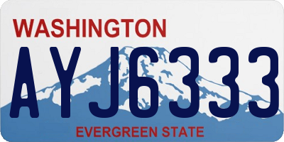 WA license plate AYJ6333