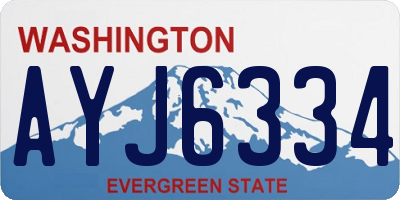 WA license plate AYJ6334