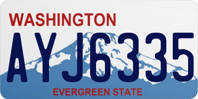 WA license plate AYJ6335