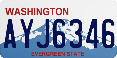 WA license plate AYJ6346