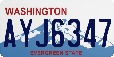 WA license plate AYJ6347