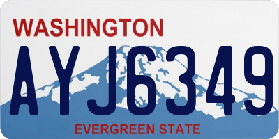 WA license plate AYJ6349