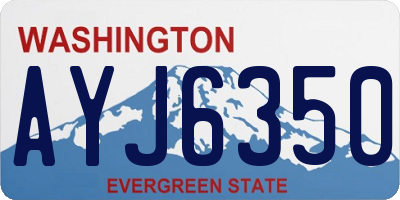 WA license plate AYJ6350