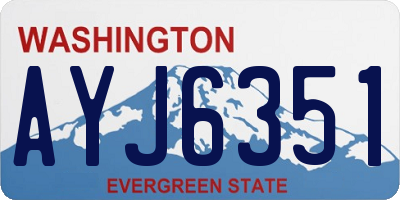 WA license plate AYJ6351