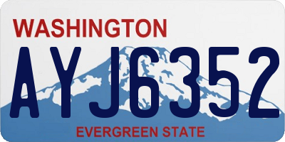 WA license plate AYJ6352