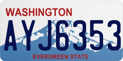 WA license plate AYJ6353