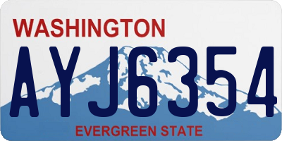 WA license plate AYJ6354