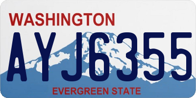 WA license plate AYJ6355