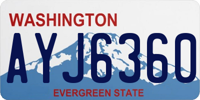 WA license plate AYJ6360