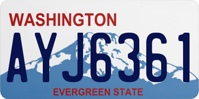 WA license plate AYJ6361