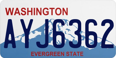 WA license plate AYJ6362