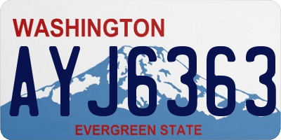 WA license plate AYJ6363