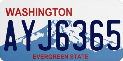WA license plate AYJ6365