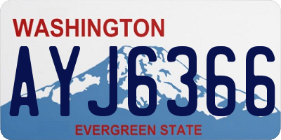 WA license plate AYJ6366