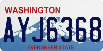 WA license plate AYJ6368