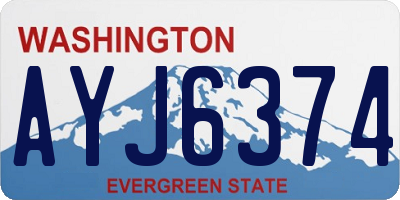 WA license plate AYJ6374