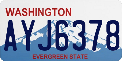 WA license plate AYJ6378