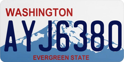 WA license plate AYJ6380