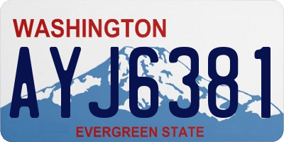 WA license plate AYJ6381