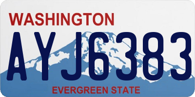 WA license plate AYJ6383