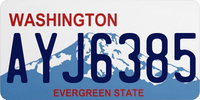 WA license plate AYJ6385