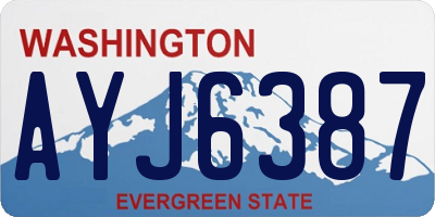 WA license plate AYJ6387