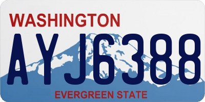 WA license plate AYJ6388