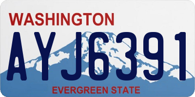 WA license plate AYJ6391