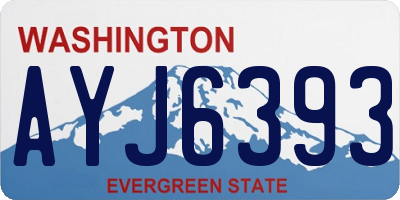 WA license plate AYJ6393