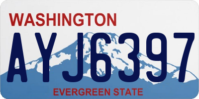 WA license plate AYJ6397