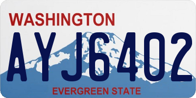 WA license plate AYJ6402