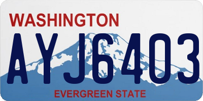 WA license plate AYJ6403