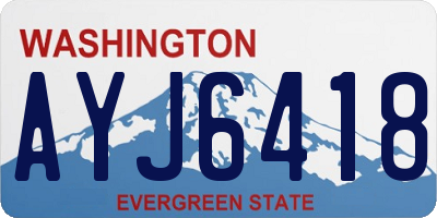 WA license plate AYJ6418