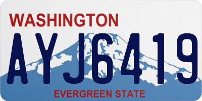 WA license plate AYJ6419