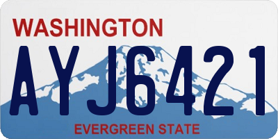 WA license plate AYJ6421