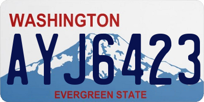 WA license plate AYJ6423