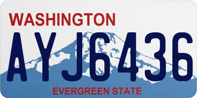WA license plate AYJ6436