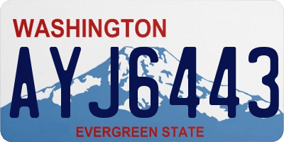 WA license plate AYJ6443