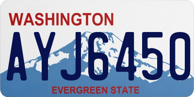 WA license plate AYJ6450