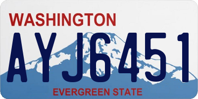 WA license plate AYJ6451