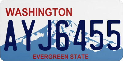 WA license plate AYJ6455