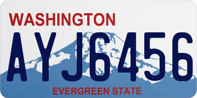 WA license plate AYJ6456
