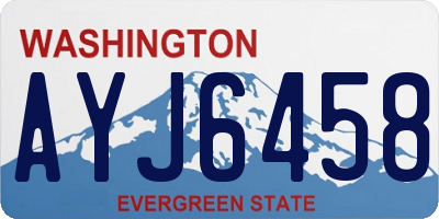 WA license plate AYJ6458