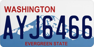 WA license plate AYJ6466