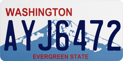 WA license plate AYJ6472