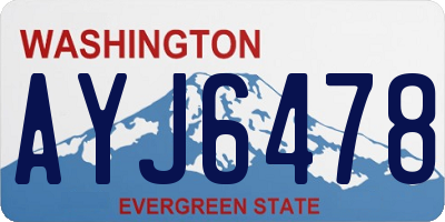 WA license plate AYJ6478