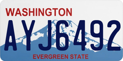WA license plate AYJ6492